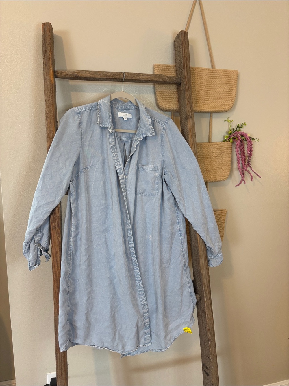 new directions Light Blue Denim Shirt Dress